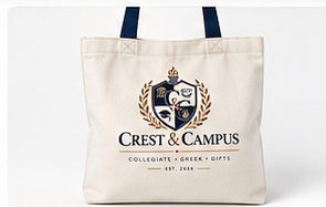 Crest & Campus tote bag preview